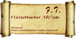 Fleischhacker Tünde névjegykártya